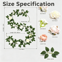 Guirlande florale en soie pour décoration d'arche de mariage, cadre de porte, cérémonie extérieure, toile de fond murale, arrangement de roses artificielles