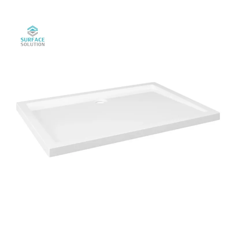 modern bathroom shower pan solid surface stone resin square artificial stone shower tray with different size