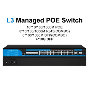 16 Gigabit POE 16 Combo L3 <strong>Managed</strong> <strong>Switch</strong> 24 RJ45 12 SFP Ports <strong>Ethernet</strong> Management <strong>Switch</strong> - Product Image 2