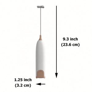 Custom LOGO Stocked Durable Eco-Friendly <b>Portable</b> Battery Operated Mini Foam <b>Maker</b> Stainless Steel Drink Mixer Powerful Handheld - Product Image 2