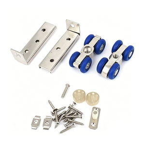 Kit de roulettes à billes à 4 roues pour porte coulissante à glissière, pour armoire, <span class=keywords><strong>placard</strong></span>, porte de grange - Product Image 3