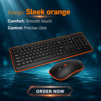 Clavier et souris sans fil 2,4 G pleine taille OEM ODM avec grand repose-poignets ergonomique, ensemble clavier et souris sans fil 2,4 G 104 touches