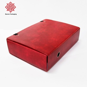 Baoren Factory Price Rigid Paperboard Gift <b>Boxes</b> With Snap Button Red Rectangle High-End Small Business Folding Packaging Box - Product Image 3