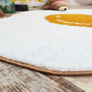Tapis <span class=keywords><strong>de</strong></span> bain en polyester pour la maison, hôtel, conception d'oeufs frits imprimés, tapis doux et confortables en forme <span class=keywords><strong>de</strong></span> pile coupée lavable - Product Image 2