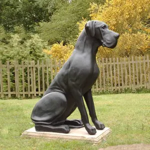 โรงงานที่กำหนดเองทองแดงทองแดงสุนัขนั่งรูปปั้นประติมากรรมสำหรับขาย
