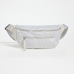 Personalizado Keymay moda señoras riñonera gris nailon tono plateado Hardware viaje impermeable bandolera riñonera deporte al aire libre - Product Image 3