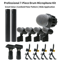 Kit de batterie professionnel 7 pièces avec micro de batterie à pince pour performance