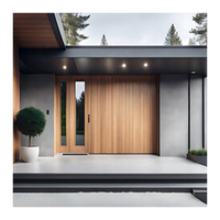 Porte d'entrée principale en bois à double vitrage moderne, en aluminium, sécurisée, résidentielle pour villa et maison
