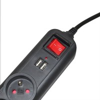 Prise de courant à commutation standard française 3 gangs 2 ports USB 16A