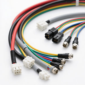 Faisceau de câblage haute tension à code couleur avec connecteurs adaptateurs, âme en cuivre, isolation PVC, pour utilisation industrielle avec PLC - Product Image 1