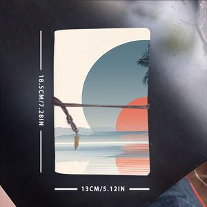 A6 <strong>Notepad</strong> Perfect for Mathematics Majors' Proof Notes and Problem Sets with Palm Tree Sun Water Pier Prints on the Cover - Product Image 6