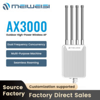 Routeur et point d'accès extérieur MEIWEISI Enterprise AX3000 Wave2 4x4 MU-MIMO IP67 HW3000M 2,4 GHz/5,8 GHz pour utilisation en extérieur
