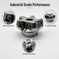 Haute efficacité 75 °   Fraiseuse à face FME75R CNC, porte-fraise à face indexable avec 8 lames de coupe pour SNMX1206