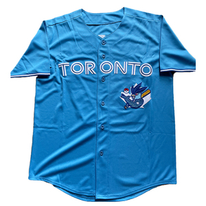 Camiseta de Béisbol Personalizada con Logotipo Bordado de los Toronto Jays, Uniforme de Béisbol de Secado Rápido y Transpirable, Manga Corta, Unisex - Product Image 1