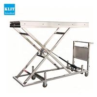 Chariot de morgue hydraulique en acier inoxydable 304 à hauteur réglable avec plateau