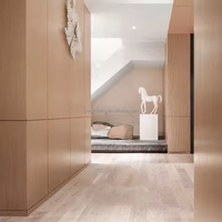 Panneau mural en PVC style classique, imitation bois de bambou et placage de charbon de bois, facile à installer, pour hôtels, salons, cuisines et salles de sport