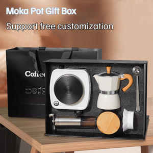 Coffret Cadeau Premium 7 Pièces pour Cafetière Moka avec Logo Personnalisable, Ensemble <span class=keywords><strong>de</strong></span> Machine à <span class=keywords><strong>Café</strong></span> avec Plaque Chauffante Électrique et Moulin à <span class=keywords><strong>Café</strong></span> pour Utilisation Mondiale - Product Image 2