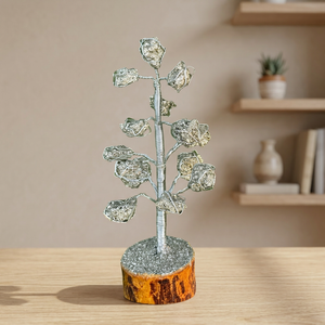 NOBLESTONE GEMS Arbre en cristal de pyrite naturelle sculpté, sculpture florale en pierre, minéral doré pour la maison, Feng Shui, cadeau de Noël - Product Image 2