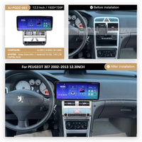 Produit Aijia pour PEUGEOT 307 2002-2013 LHD RHD Champagne Lecteur DVD multimédia Android 12,3 pouces pour voiture, accessoires avec cadre en plastique