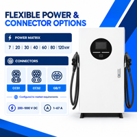 Station de recharge DC 80 kW CCS1 CCS2 sur pied pour véhicules électriques, chargeur OCPP 1.6J avec écran tactile RFID, IP54, pour flotte commerciale et parking d'hôtel
