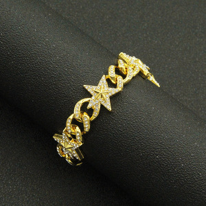 New Hot Selling Simple Design Starfish Shape Chain Bracelet Hiphop Style Men's Alloy Chain Bracelet Wholesale Jewelry Trendy - Product Image 3