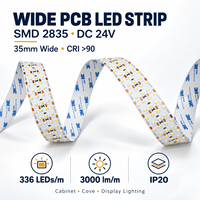 Bande LED multi-rangs 24V à CRI élevé, ruban LED auto-adhésif avec intervalle de découpe de 20,8 mm pour l'éclairage architectural et les vitrines de magasins