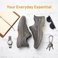 Baskets basses en cuir pour hommes, personnalisables avec logo, en maille respirante grise, légères, à lacets, vente en gros OEM