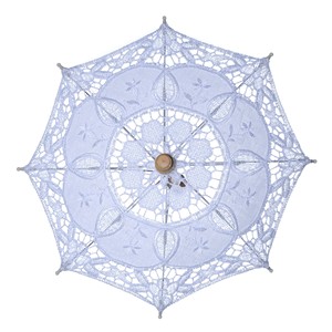 Accessoires de Décoration de Mariage Mini Petit Parapluie Blanc <span class=keywords><strong>Ivoire</strong></span> en <span class=keywords><strong>Dentelle</strong></span> pour Mariée - Product Image 6