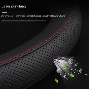 Nouvelle conception universelle 17 pouces accessoires <span class=keywords><strong>de</strong></span> voiture couverture <span class=keywords><strong>de</strong></span> <span class=keywords><strong>volant</strong></span> en cuir véritable - Product Image 4