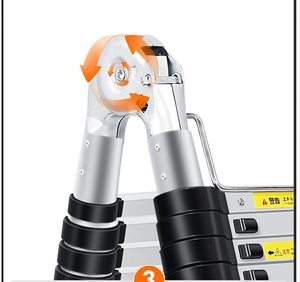 Fabricants d'escaliers pliants en aluminium, échelle télescopique isolante rétractable pour grenier, fermeture douce, pliable, utilisation en extérieur - Product Image 6