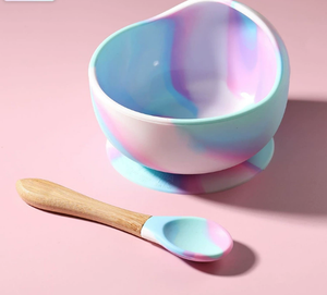 ODM/OEM all'ingrosso Silicone Baby Bowl resistente a goccia cartone animato cervo Design per bambini da pranzo e cibo supplementare che serve - Product Image 1