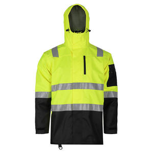 Chaqueta de trabajo impermeable de alta visibilidad, abrigo de seguridad reflectante de nailon para uso en fábrica, taller y exteriores. - Product Image 5