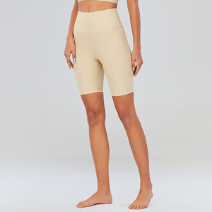 Pantalones cortos acanalados de mujer personalizados al por mayor pantalones cortos de compresión de entrenamiento de color sólido - Product Image 2