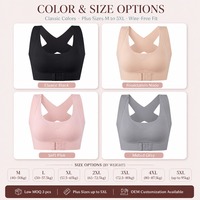 Soutien-gorge correcteur de posture à fermeture avant sans armatures pour femme, soutien-gorge sans couture, soutien-gorge push-up grande taille pour femme, dos croisé, 4XL 5XL, vente en gros