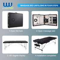 Table de Massage Pliante Portable Union Win avec Tabouret, Mobilier de Salon de Tatouage et d'Esthétique
