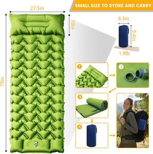 Tapis de camping gonflable épais de 4 pouces pompe à pied intégrée large coussin de <span class=keywords><strong>couchage</strong></span> compact pour voyage <span class=keywords><strong>sac</strong></span> à dos voiture Camping - Product Image 5
