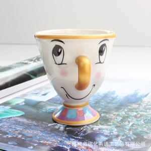 Ensemble théière et tasse La Belle et la Bête Madame Potts et Chip, design dessin animé plaqué or, en céramique et porcelaine, pour café, lait, usage festif, 401-500ml, cadeau - Product Image 6