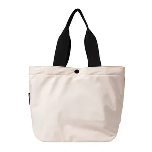 Simple fashion Customize one shoulder women's bag canvas shopping bag print customer logo nylon cloth tote bag