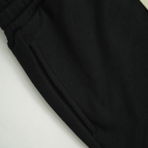 Pantalon de survêtement pour homme en molleton français à taille élastique, coupe large, avec broderie personnalisée, mélange coton-polyester 450 g/m², noir, avec strass - Product Image 6