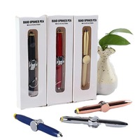 Stylo Fidget Spinner Personnalisé avec Logo Imprimé, Gyroscope Rotatif de Décompression, Stylo Bille LED Lumineux Créatif, Jouet Cadeau