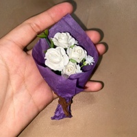 144pcs Mawar Kertas Mini Warna-warni Buatan Tangan dari Kertas Krepe dengan Batang Kawat untuk Hari Valentine Pernikahan Tahan Lama DIY