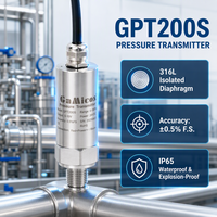 Transmetteur de pression à silicium diffusé GAMICOS GPT200S, précision ±0,5% FS, large plage, acier inoxydable 316L