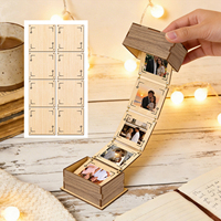 Boîte à photos souvenir, mini boîte à photos à tirer, artisanat décoratif fait main pour mariage, Saint-Valentin ou cadeau d'anniversaire