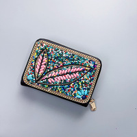 Porte-cartes vintage style accordéon 2026, fermeture éclair unique, nouveau, fait main, perles, porte-cartes pour femmes, sac à main, porte-cartes de crédit luxueux en perles