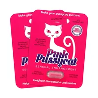 Индивидуальная печать, 3D эффект, секс-таблетки, блистерная упаковка, коробка, розовые таблетки Pussycat