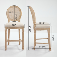 Ensemble de 2 chaises de salle à manger rétro françaises de luxe, rembourrées en tissu, pour la maison, la cuisine, le café