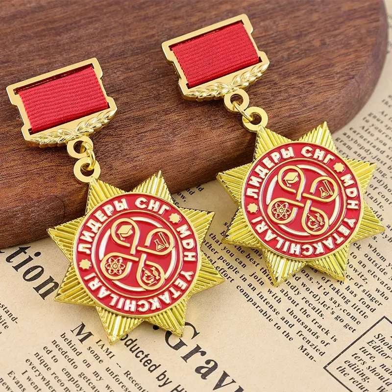 Manufacturer Custom Middle East Medalla Medallion Metal Badge 3D Activity Medals And Awards Medal Of Honor With Ribbon