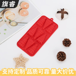 Christmas Tree Silicone Mold 6 Cavity Red Baking Chocolate Candy Mold Cake Tools - Product Image 5