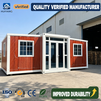 Maison de camping de luxe extensible en conteneur, préfabriquée, 2 chambres, 20 pieds, petite pièce familiale modulaire