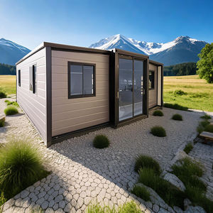 Maison conteneur de 20 pieds de haute qualité, extensible, avec chambre, importée pour le camping, cottage extérieur lumineux en verre, style ferme - Product Image 1